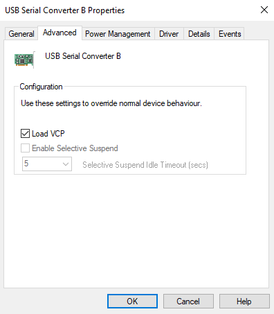 Converter B: Load VCP is enabled