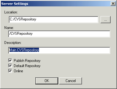 CVSNT server settings