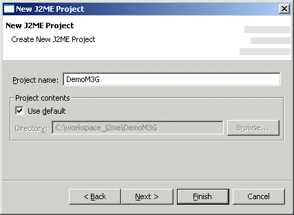 Enter project name.