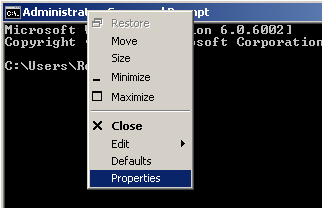Windows terminal properties