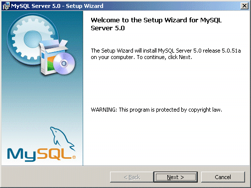 MySQL 5.0 setup