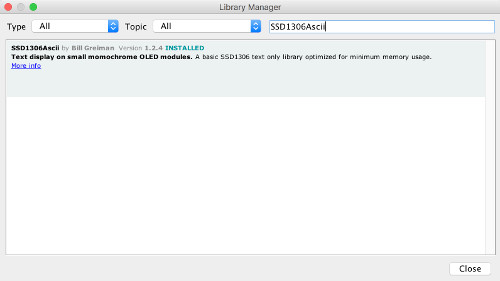 Install the SSD1306Ascii library
