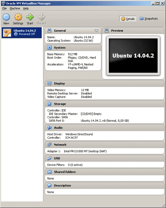 VM with Ubuntu created