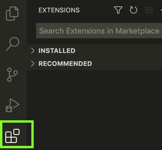 Visual Studio Code: Select Extensions