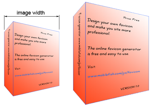 Resize 3D product box image width