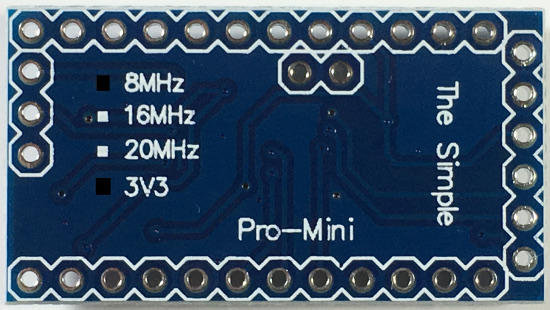 Arduino Pro Mini ATmega328P / 3.3V / 8 MHz bottom