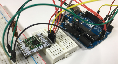 Arduino Uno rev 3.0 with HopeRF RFM95 LoRa transceiver module