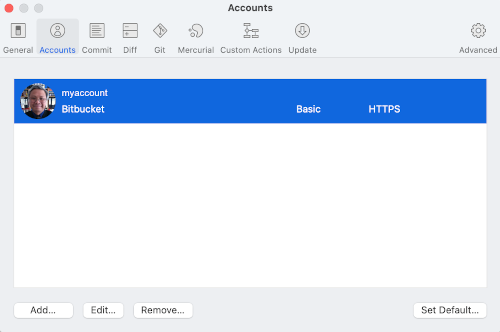 Select bitbucket account