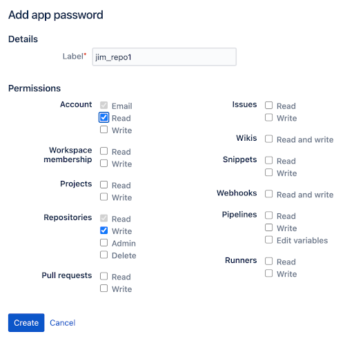 Bitbucket create label