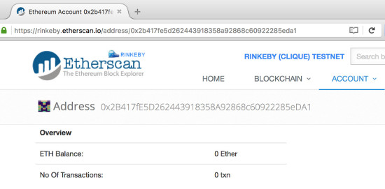Rinkeby Etherscan before