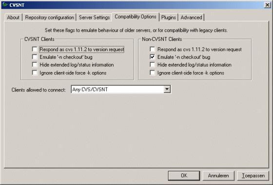 CVSNT compatibility options