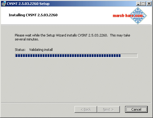CVSNT install start