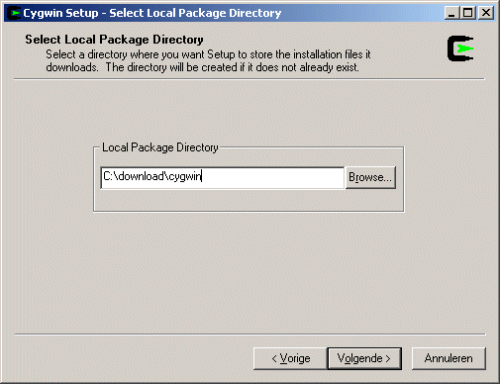 Cygwin Setup Local Package Directory