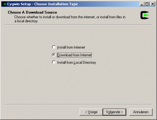 Cygwin Setup Installation Type