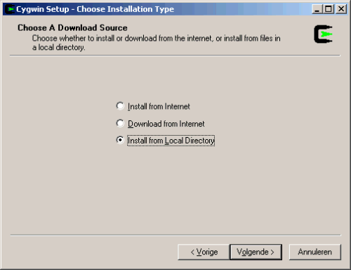 Cygwin Setup Installation Type