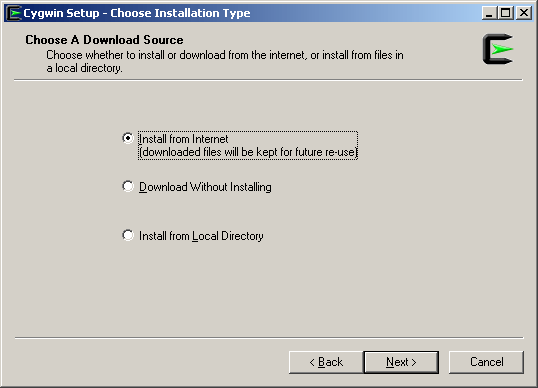 Cygwin Setup Installation Type