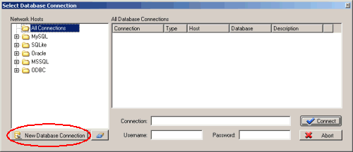 Select database connection