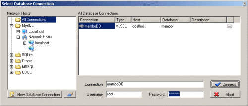 Select database connection 2