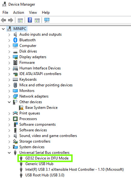 Device Manager GD32DfuDriver