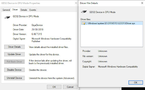 Device Manager GD32DfuDriver details
