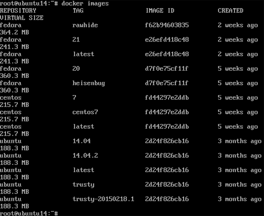 Show all docker images