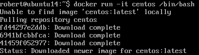 Install CentOS container