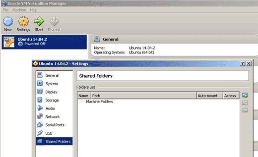 VirtualBox shared folders