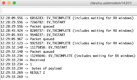 Receive downlink message in serial monitor