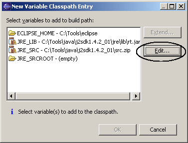Eclipse add variable