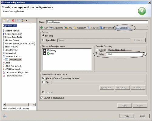 Eclipse console encoding