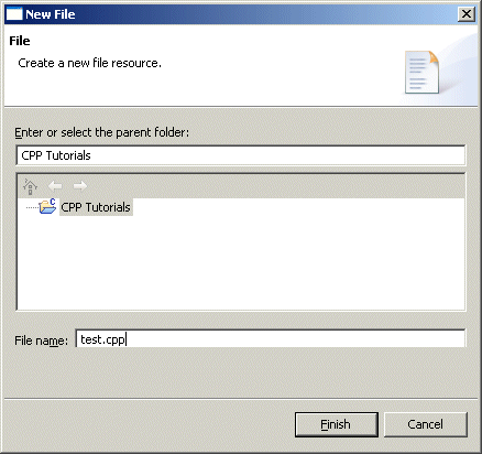 Create file test.cpp