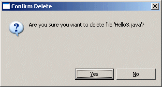 Confirm the deletion of the file