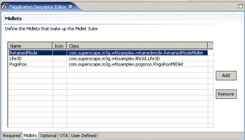 Define midlets.