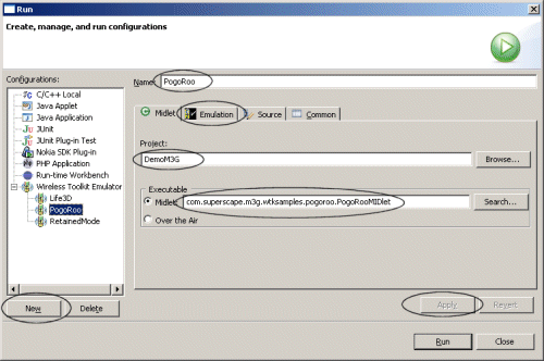 Wireless run configuration.