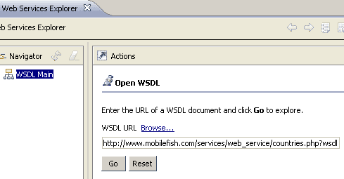 Enter WSDL URL