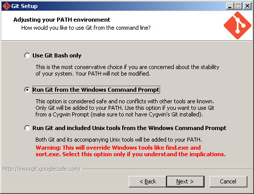 Git windows adjust your PATH environment