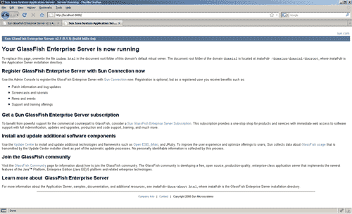 GlassFish Enterprise Server is running