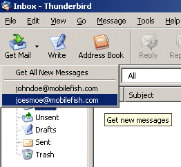 Thunderbird get email