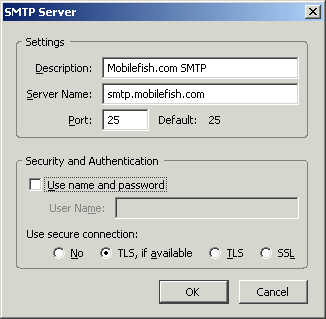 Thunderbird smtp setting.