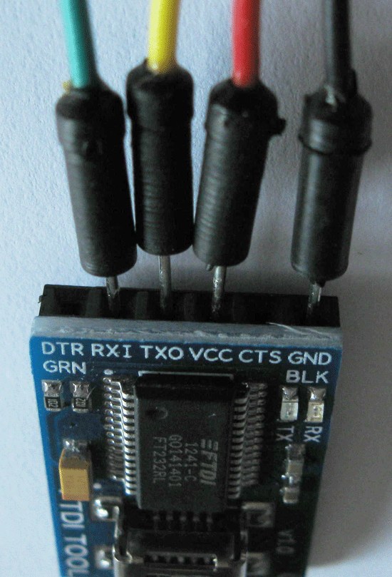 Method 2: Connect FTDI tool to NFC shield, more FTDI details