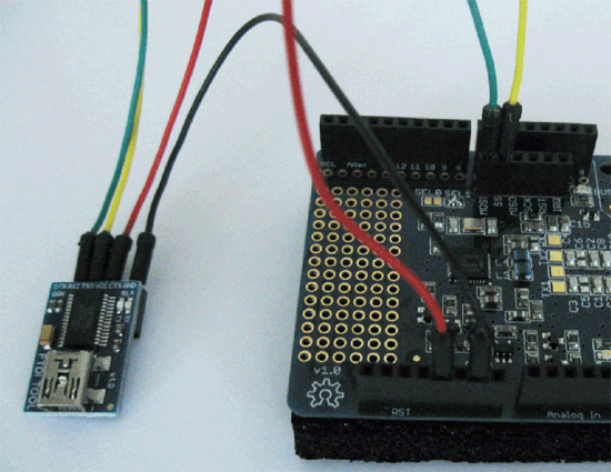 Method 1: Connect FTDI tool to NFC shield overview