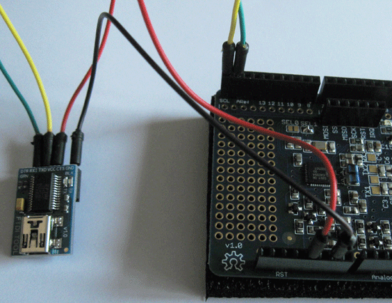 Method 2: Connect FTDI tool to NFC shield overview