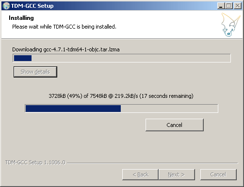 Installing TDM-GCC components