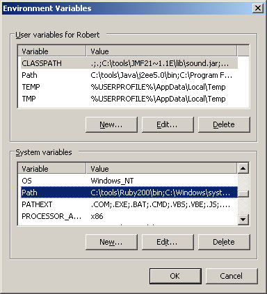 Windows environment variables