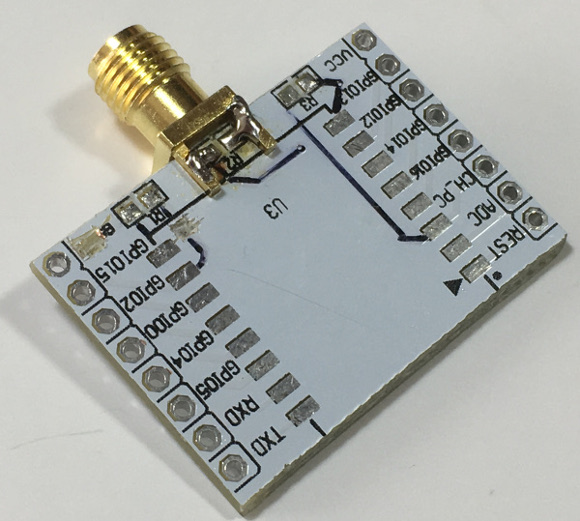 Attach RP SMA female edge mount connector top side