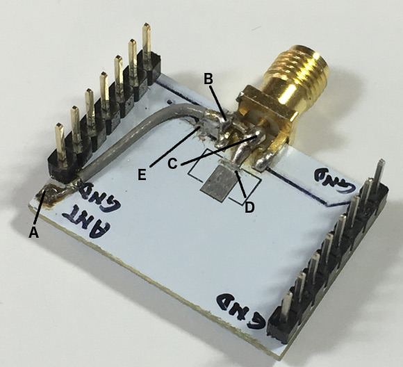 Solder the coax cable