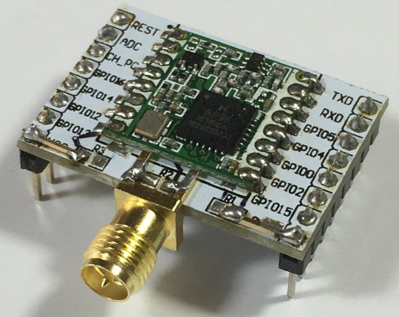 Solder the RFM95 LoRa module on the adapter plate 2