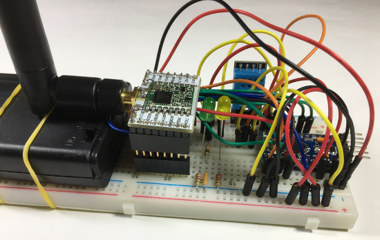 Wiring HopeRF RFM95 LoRa transceiver module, Arduino Pro Mini and sensors 2
