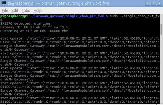 Startup lorawan gateway