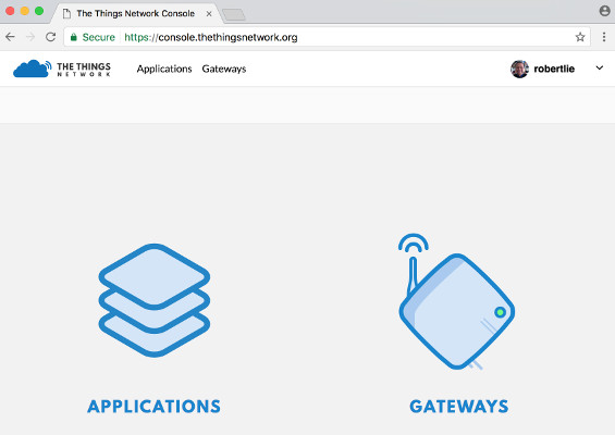 The Things Network console